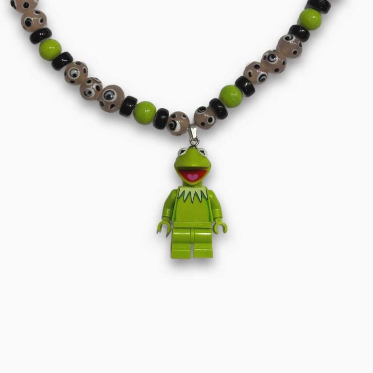 Collana Kermit Lego in perline handmade